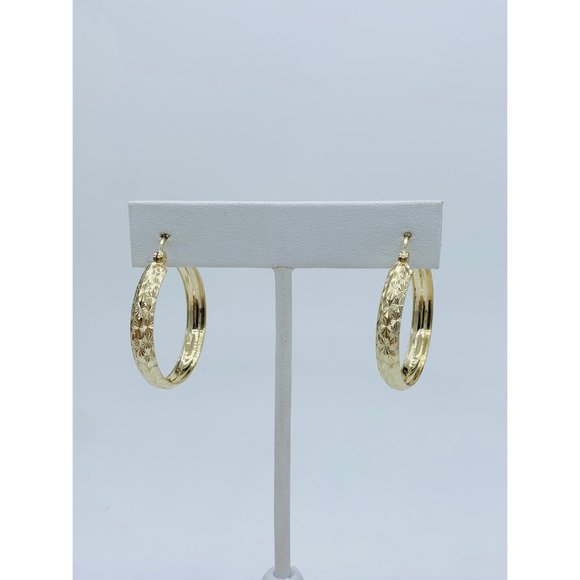 ❤️ 10k Gold Hoop Earrings Women’s Diamond cut 28mm
